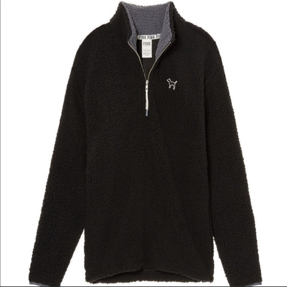 *FINAL PRICE* VS PINK Black Sherpa 1/4 Zip